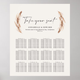 Poster Plano de assentos botânicos da relva rustica dos p