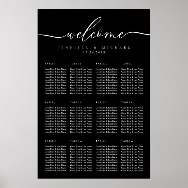 Poster Plano de Assentos da Mesa de Boas-Vindas Simples P (Frente)