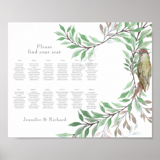 Poster Plano de assentos das florestas (Frente)