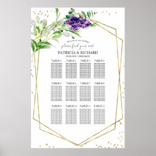 Poster Plano de Assentos de Casamento Cartaz de Vegetação