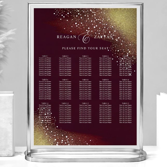 Poster Plano de Assentos de Casamento com Brilho em Borgo (Criador carregado)