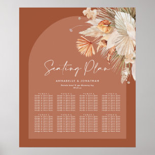 Poster Plano de assentos do boho boho rust terracotta