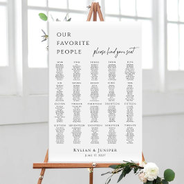 Poster Plano de assentos minimalista moderno para 20 mesa