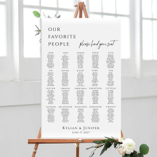 Poster Plano de assentos minimalista moderno para 20 mesa
