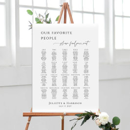 Poster Plano de assentos minimalista moderno para até 20 