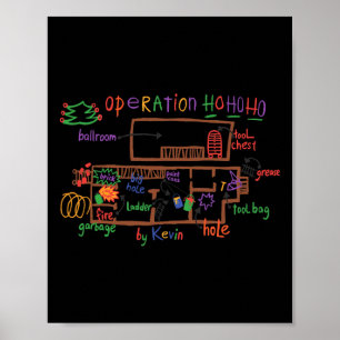 Poster Plano de Batalha Divertido Natal Casa Crianças Mão