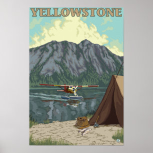 Póster Plano de Bush & pesca - nacional de Yellowstone