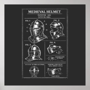 Poster Plano de capacete medieval