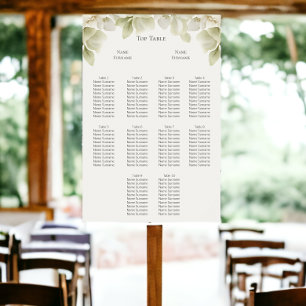 Poster Plano de Casamento de Folhagem Verde Elegante