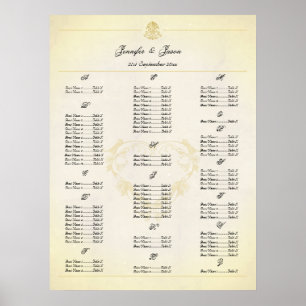 Póster Plano de Casamento no Estilo de Pergaminho de Vint