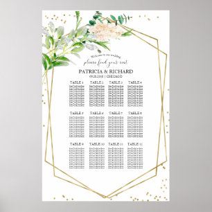 Poster Plano de Casamento Verde Elegante