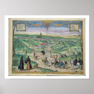 Poster Plano de cidade de Sevilha, 'de Civitates Orbis