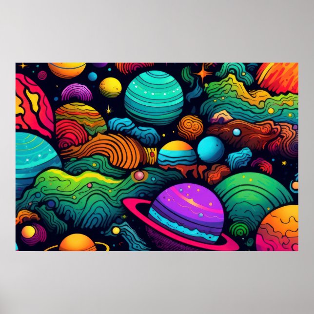 Poster Plano de fundo de planeta GRANDE (Frente)