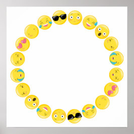 Poster Plano de fundo do fotobooth Emoji Festa de anivers
