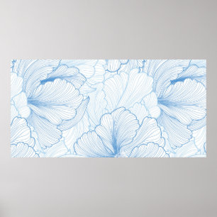 Poster Plano de fundo sem soldadura floral. padrão com b