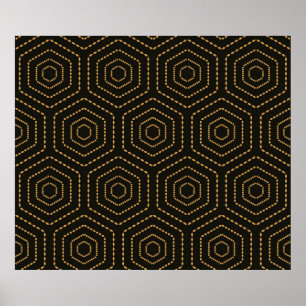 Poster Plano de fundo uniforme do ouro estilo japonês 