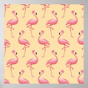 Poster Plano de fundo uniforme Flamingo. Afloramento rosa