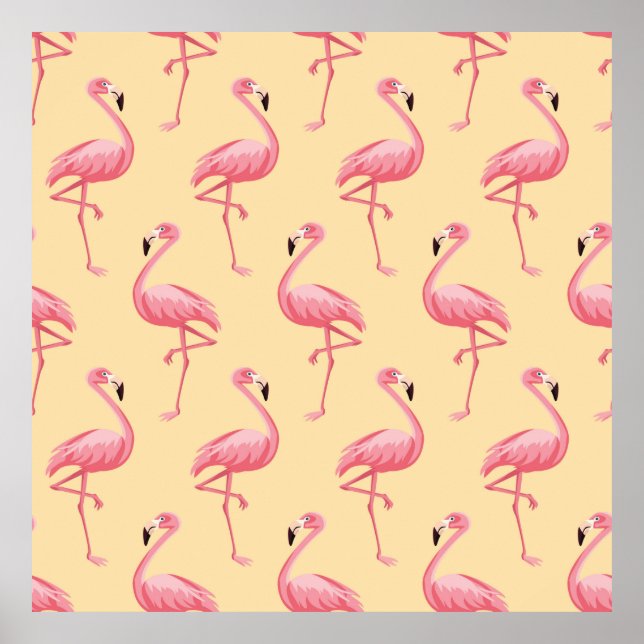 Poster Plano de fundo uniforme Flamingo. Afloramento rosa (Frente)