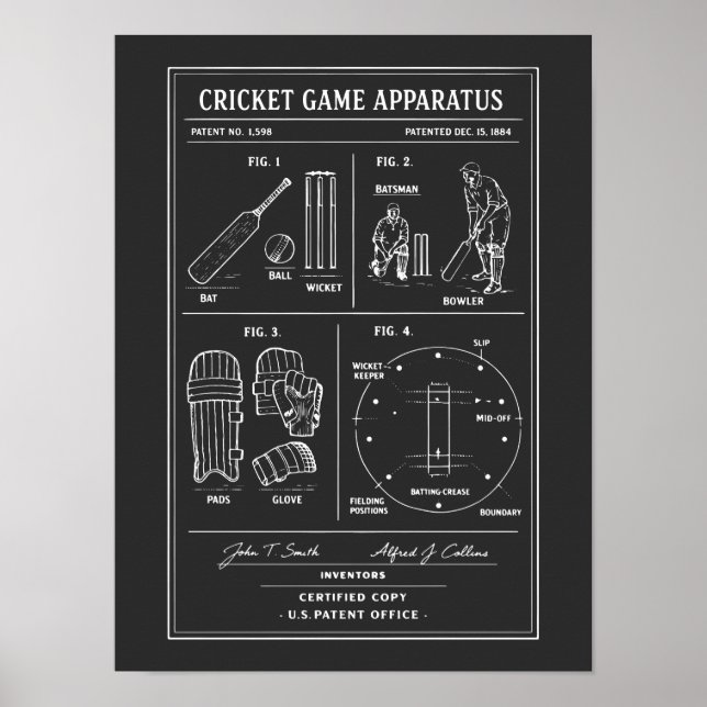 Poster plano de jogo de críquete (Frente)