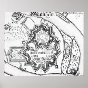 Póster Plano de Mannheim, Alemanha 1690