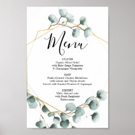 Poster Plano de Menu de Verduras de Eucalipto ou Sinal de