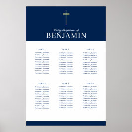 Poster PLANO DE MESA BAPTISM 6 mesa marinho moderno