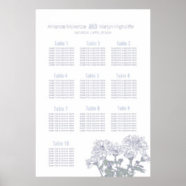 Poster Plano de mesa de arte desenhada de crisântemo bran
