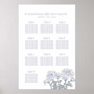 Poster Plano de mesa de arte desenhada de crisântemo bran