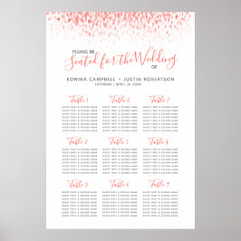 Poster Plano de mesa de casamento da Coral abstrato