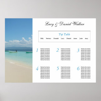 Póster Plano de Mesa de Casamento de Destino
