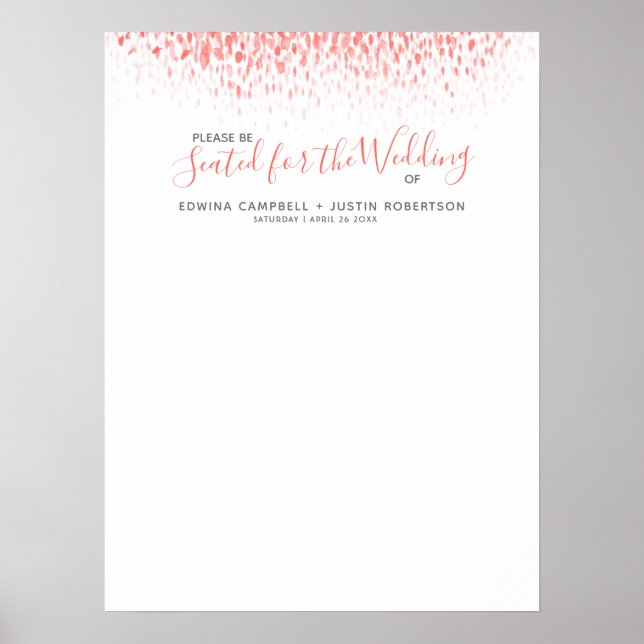 Poster Plano de mesa de casamento DIY aquarela abstrata e (Frente)