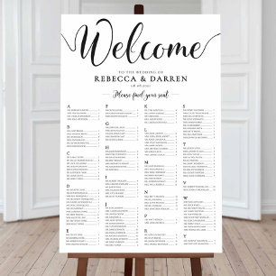 Poster Plano de Mesa de Casamento do Gráfico Alfabético
