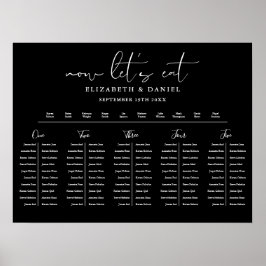 Poster Plano de Mesa Preto e Branco Gráfico de Assentos d