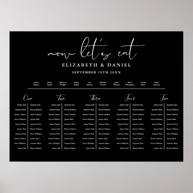 Poster Plano de Mesa Preto e Branco Gráfico de Assentos d (Frente)