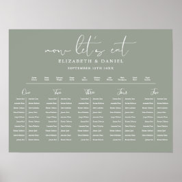 Poster Plano de Mesa Verde Salvia Gráfico de Assentos de 