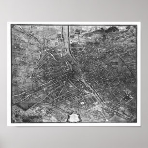 Poster Plano de Paris, conhecido como 'o Plano de Turgot'