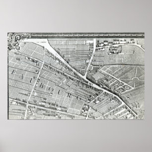 Póster Plano de Paris, conhecido como 'o Plano de Turgot'