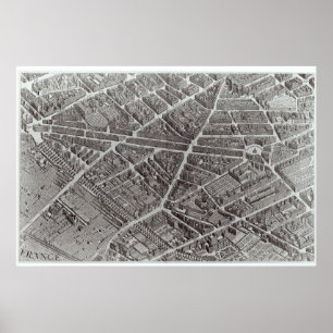 Poster Plano de Paris, conhecido como 'o Plano de Turgot'