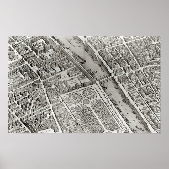 Póster Plano de Paris, conhecido como "Plano de Turgot" (Frente)
