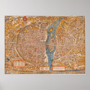 Poster Plano de Paris por Truschet e Hoyau (1553)