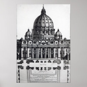 Póster Plano de St Peter, Roma, gravada perto