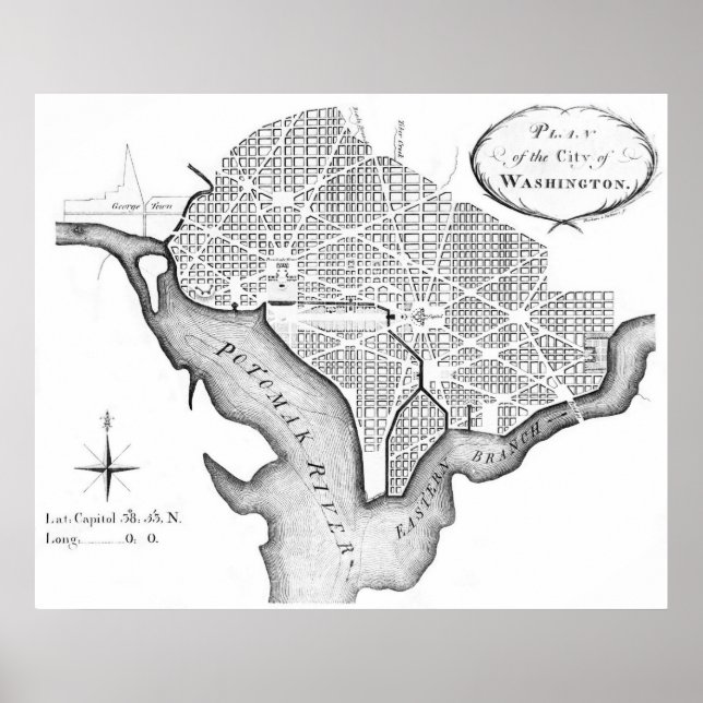 Poster Plano de Washington da L'Enfant (Frente)