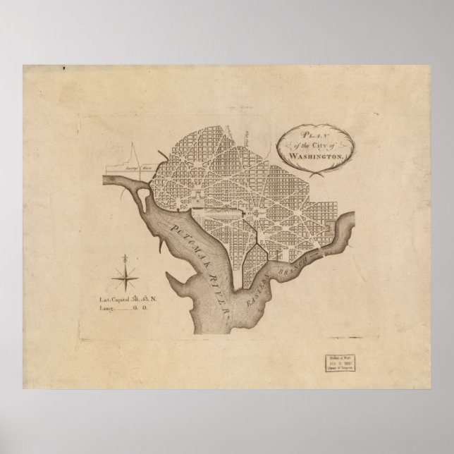 Póster Plano de Washington da L'Enfant (Frente)