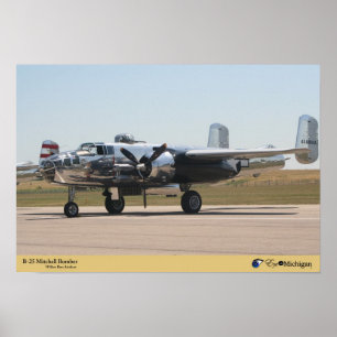 Póster Plano do bombardeiro de B-25 Mitchell