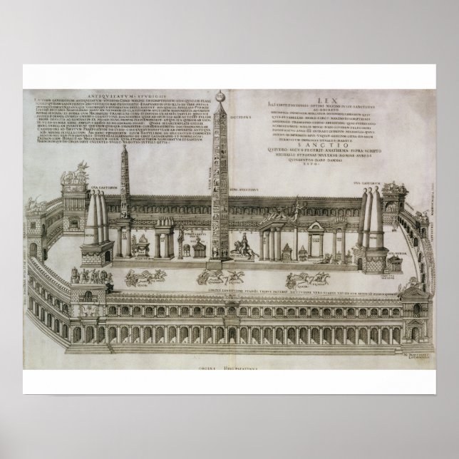 Poster Plano do Circo Máximo, Roma, gravado pelo (Frente)