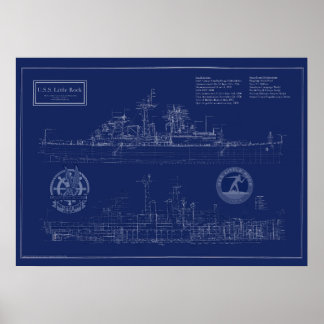 Poster Plano do cruzador CLG-4 USS Little Rock