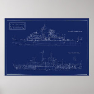 Poster Plano do Cruzador Leve da Marinha Little Rock