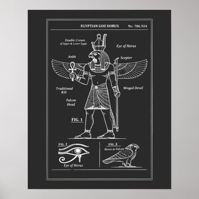 Poster Plano do Deus Egípcio Hórus (Frente)