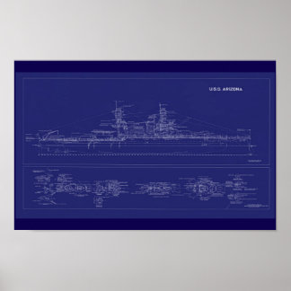 Poster Plano do encouraçado USS Arizona