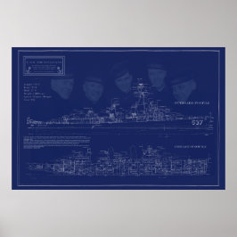 Poster Plano do Navio USS The Sullivans